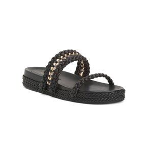 CECELIA NEW YORK Black Penny Flat Sandals